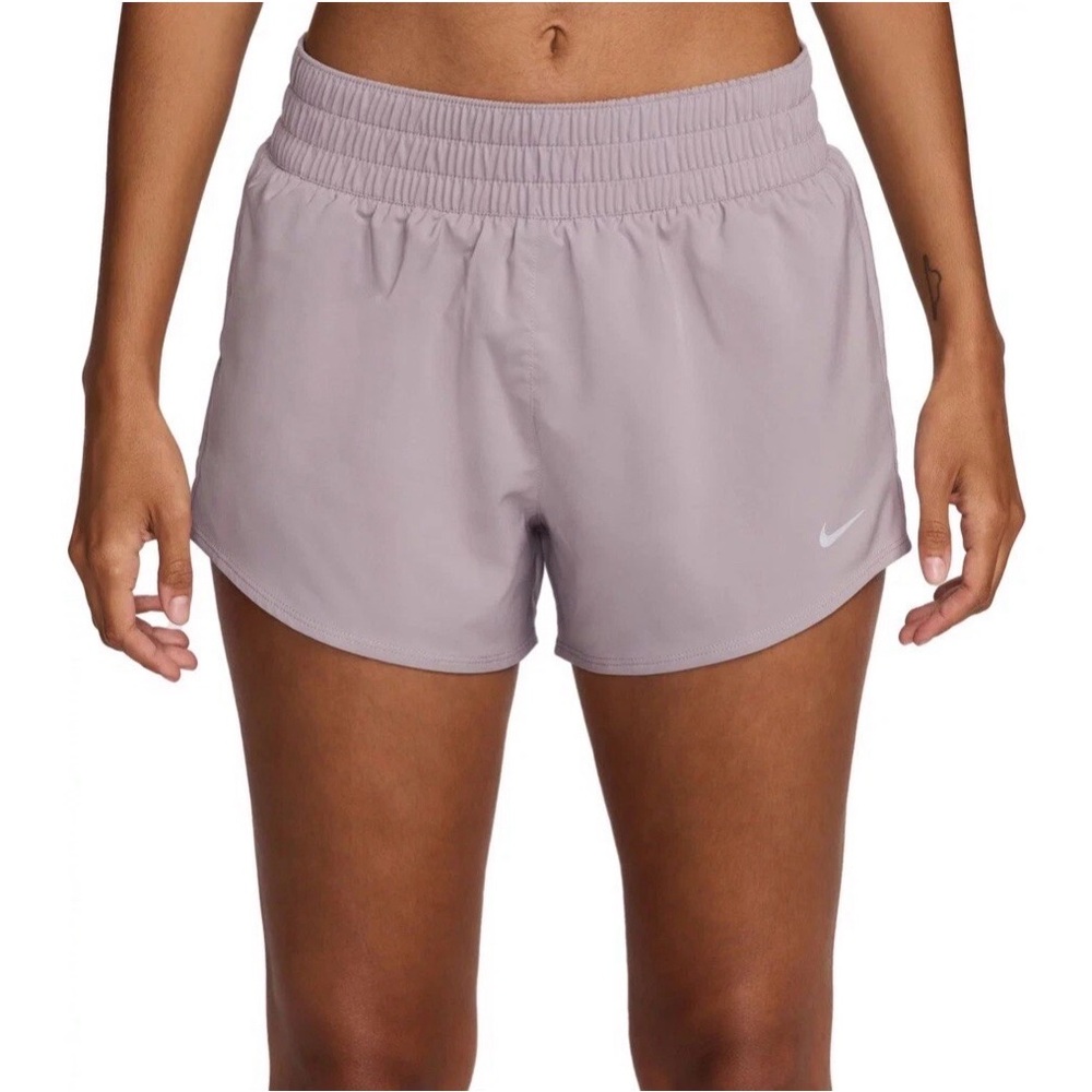 Nike Women's Dri-Fit 3” Mid-Rise brief lined light violet ore shorts XS